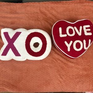 XO and Heart Shaped Love You Pillows